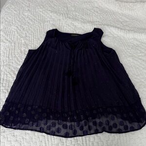 Lane Bryant Navy Sleeveless Blouse